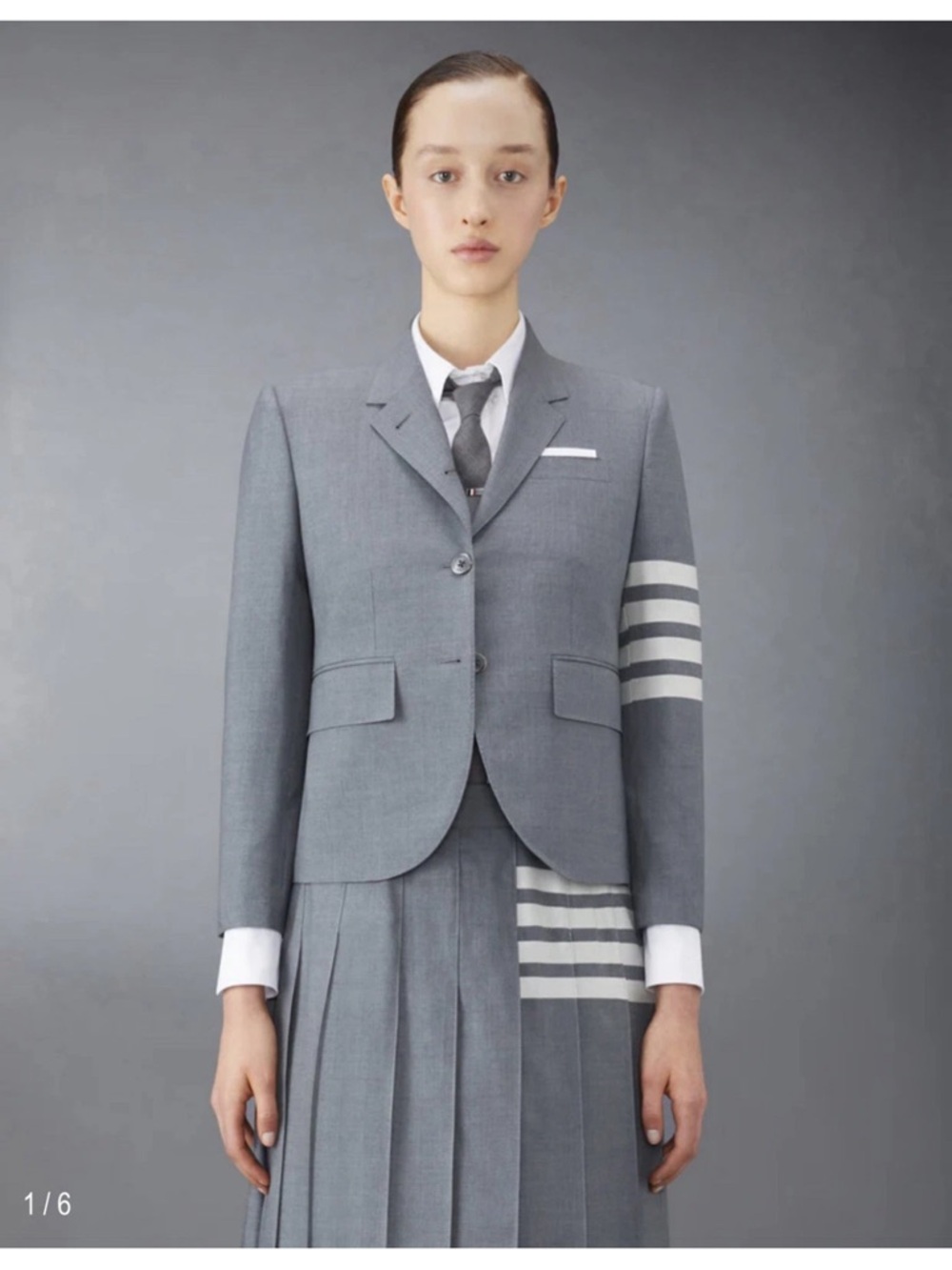 THOM BROWNE PLAIN WEAVE 4-BAR HIGH ARMHOLE SPORT COAT Sz.46 Women’s